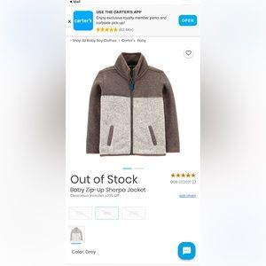 Carters Baby Zip-up Sherpa(lined) Jacket 18 Months